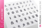 Medicine Line Icons Set, an Outline Icon by Voysla's Shop (Thumbnail 1 of 4)