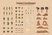Hand Drawn Desert Landscape Elements, an Illustration by Artolabs (Thumbnail 6 of 19)