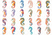 Watercolor Summer Seahorse Clipart, an Illustration by Black Bird Studio (Thumbnail 5 of 5)