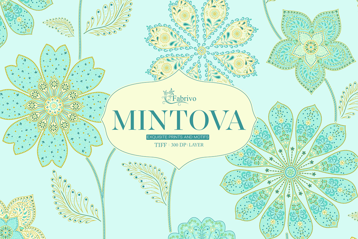 Mintova Luxury Floral Pattern, a Pattern Graphic by Fabrivo (Photo 1 of 10)