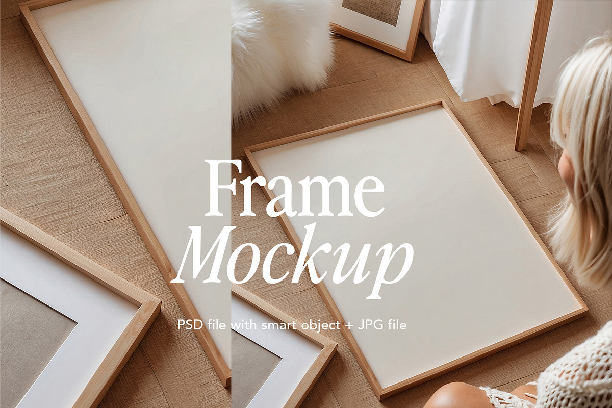 Beige Frame Mockup with Person, a Household Mockup by Tomasz Ganclerz (Photo 2 of 4)