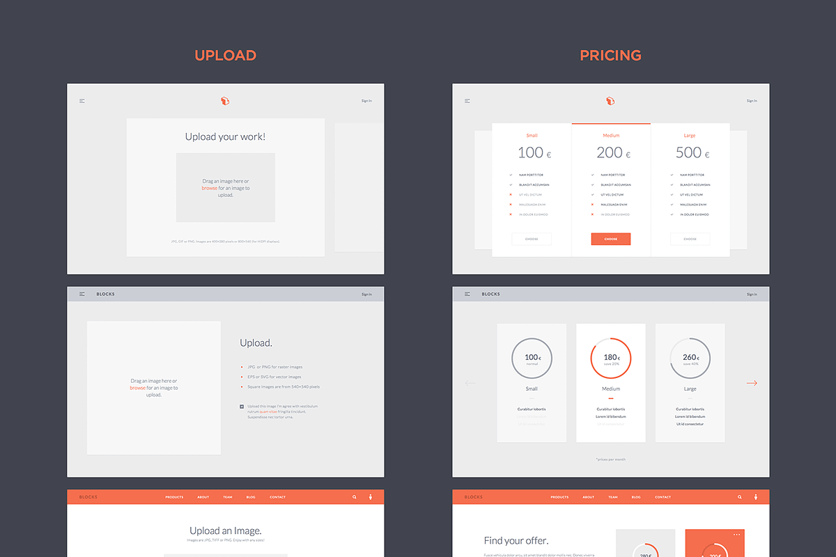 Blocks Wireframe Kit, a Templates & Theme by UI8 (Photo 6 of 6)
