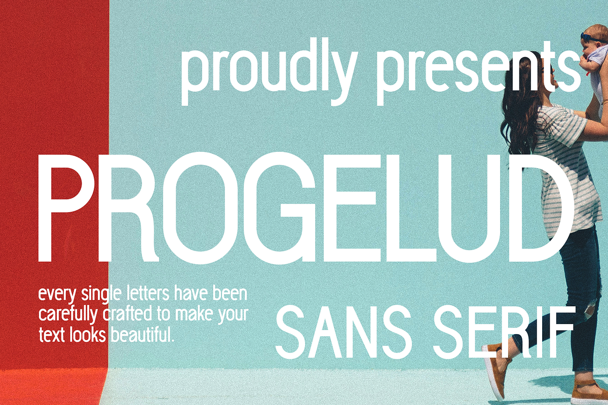 Progelud - Sans serif fonts, a Sans Serif Font by BearyType Studio (Photo 1 of 9)