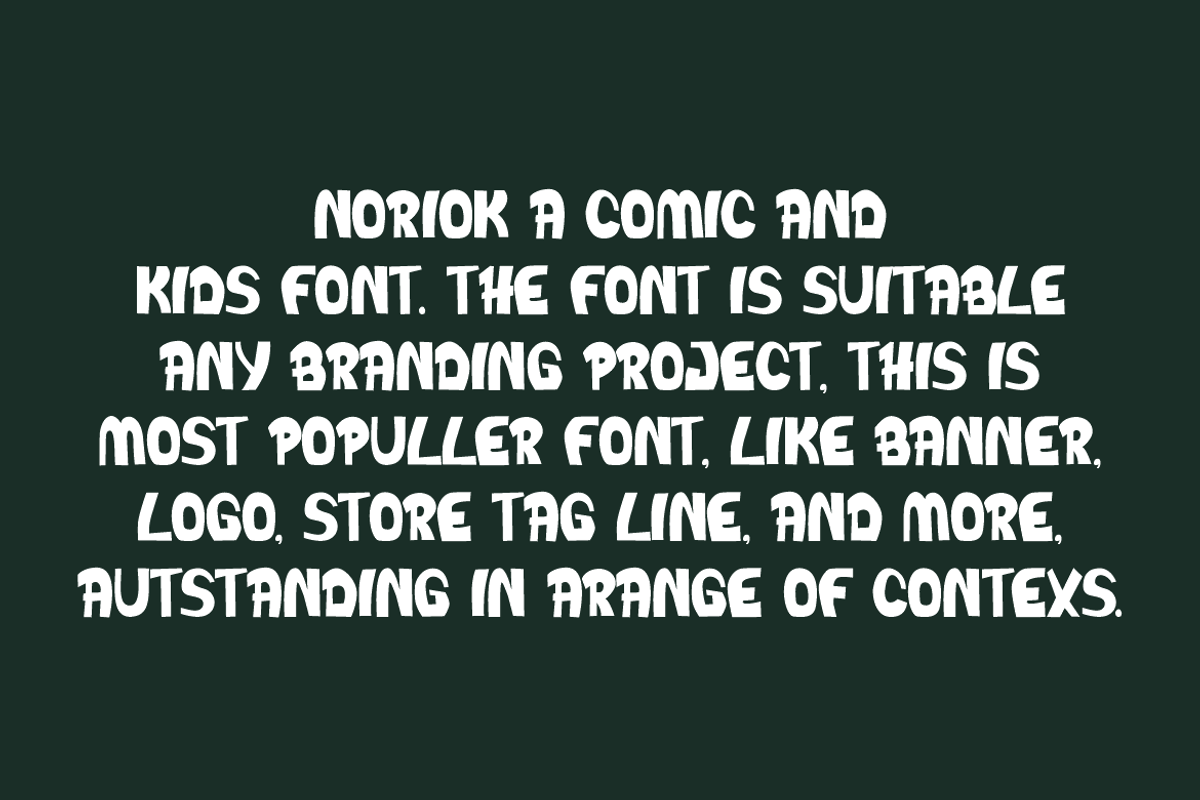 Noriok - Comic Font, a Sans Serif Font by Iqsiart Studio (Photo 5 of 7)