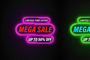 Sale Promotions Vector Neon Bundle, a Decorative Illustration by Photoshop Action (Thumbnail 6 of 15)