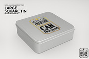 Large Square Tin Packaging Mockup, a Cups & Container Mockup by INCDesign (Thumbnail 4 of 5)