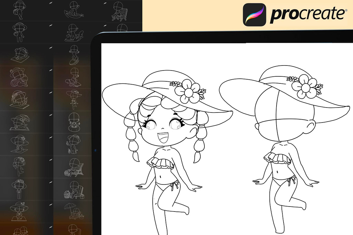 175 Procreate Chibi Summer Stamp, a Brush Add-On by DrawingStoryShop (Photo 9 of 10)