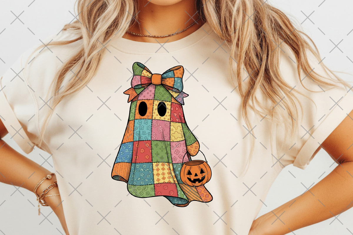 Patchwork Ghost PNG, an Illustration by Craft Nest (Photo 6 of 6)