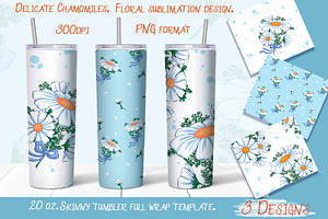 Chamomile Tumbler sublimation design