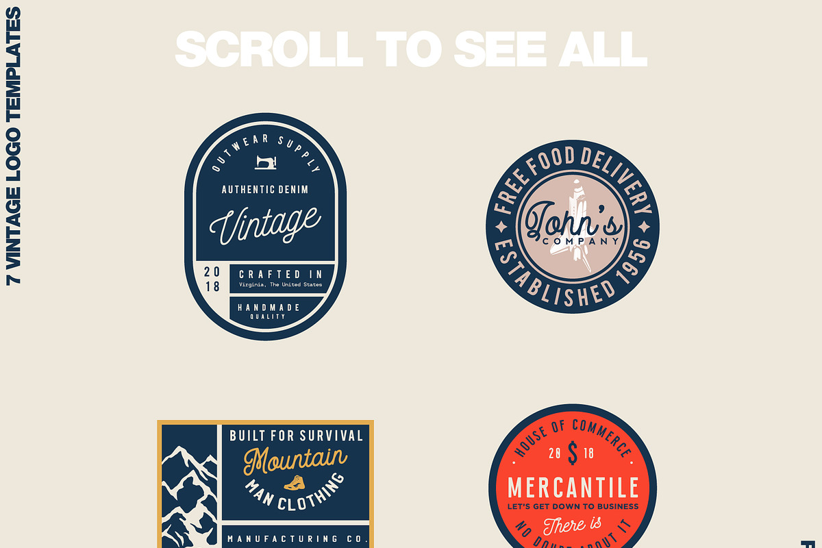 Editable Vintage Labels Kit, a Templates & Theme by Roman Paslavsky (Photo 2 of 6)