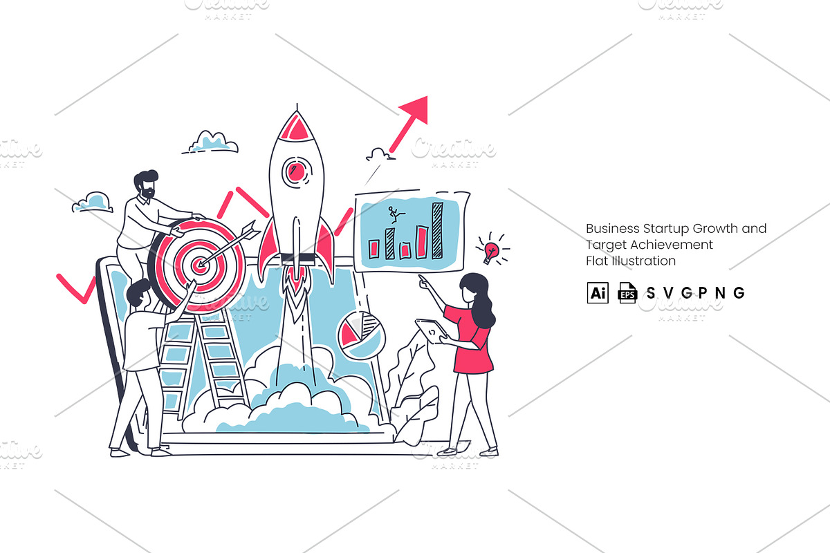 Business Growth Target Illustration, a Finance Illustration by Stock Shape (Photo 1 of 3)