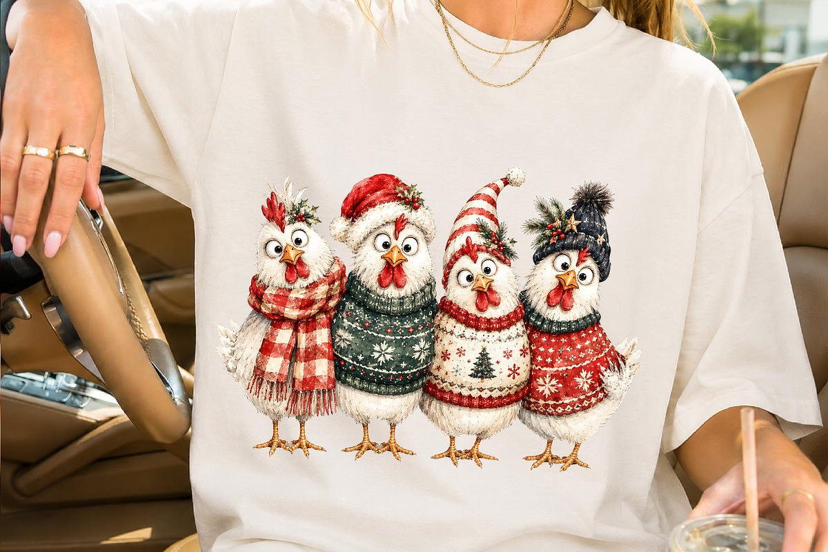 Christmas Chicken Winter Sublimation, a Seasonal Illustration by Creative Art (Photo 2 of 3)