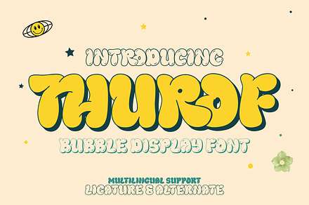 Thurof - Bubble Font, a Handwritten Font by twinstd