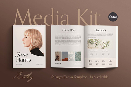 Media Kit Canva Template | EARTHY, a Print Template by Sierra Creative Studio
