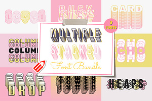 Multiple Stacked Font Bundle