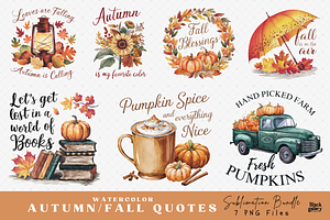 Autumn Fall Quote Sublimation Bundle