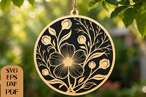 Round Layered Floral Wall Art Design, an Object Graphic by DreamCafeArt