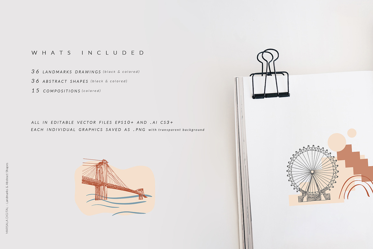 City Landmarks Destinations Abstract, a Decorative Illustration by Kaya Fonts (Photo 2 of 17)