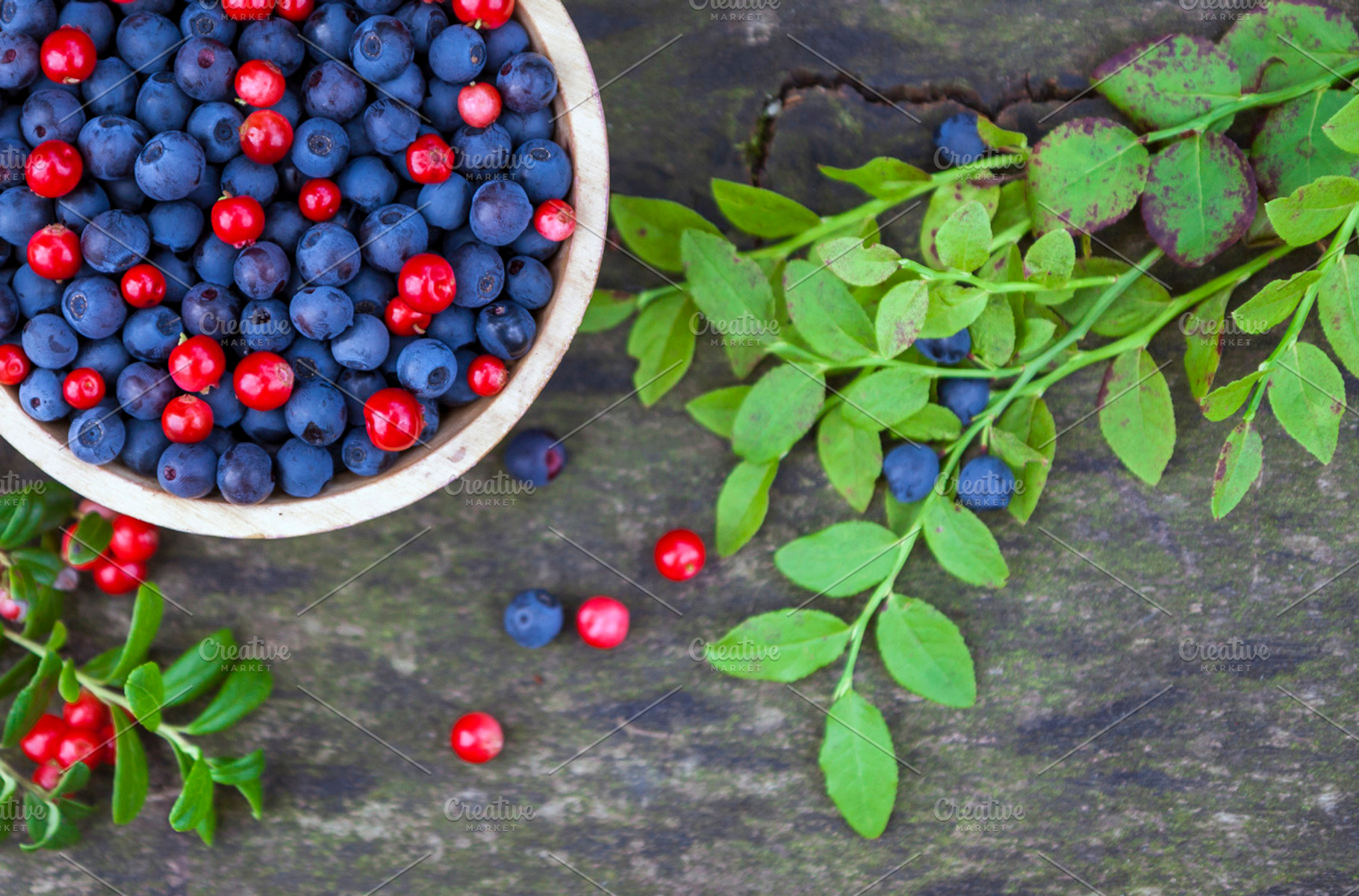 Bowl of blueberries and cranberries, a Food & Drink Photo by BOOCYS
