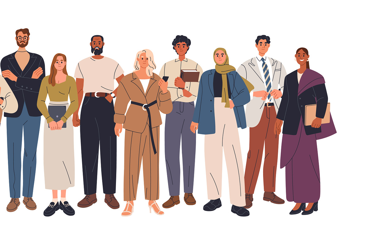Diverse business people set, banner, a Person Illustration by Good Studio (Photo 4 of 17)