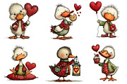 Whimsical Valentines Duck Clipart, an Illustration by Dream Creation (Thumbnail 3 of 7)