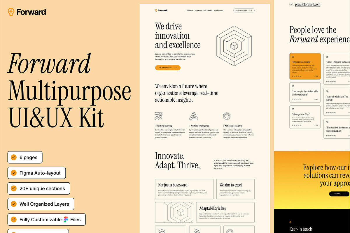 Forward- Multipurpose UI&UX Kit, a Websites & App Template by Base Design Studio (Photo 1 of 8)
