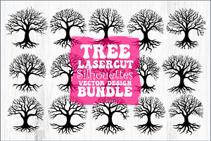 Laser Cut Tree Silhouettes Bundle, a Graphic by hafijul