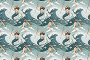 Seamless Pattern Set Marine Fantasy, a Pattern Graphic by Designs by Helen Trupak (Thumbnail 5 of 8)