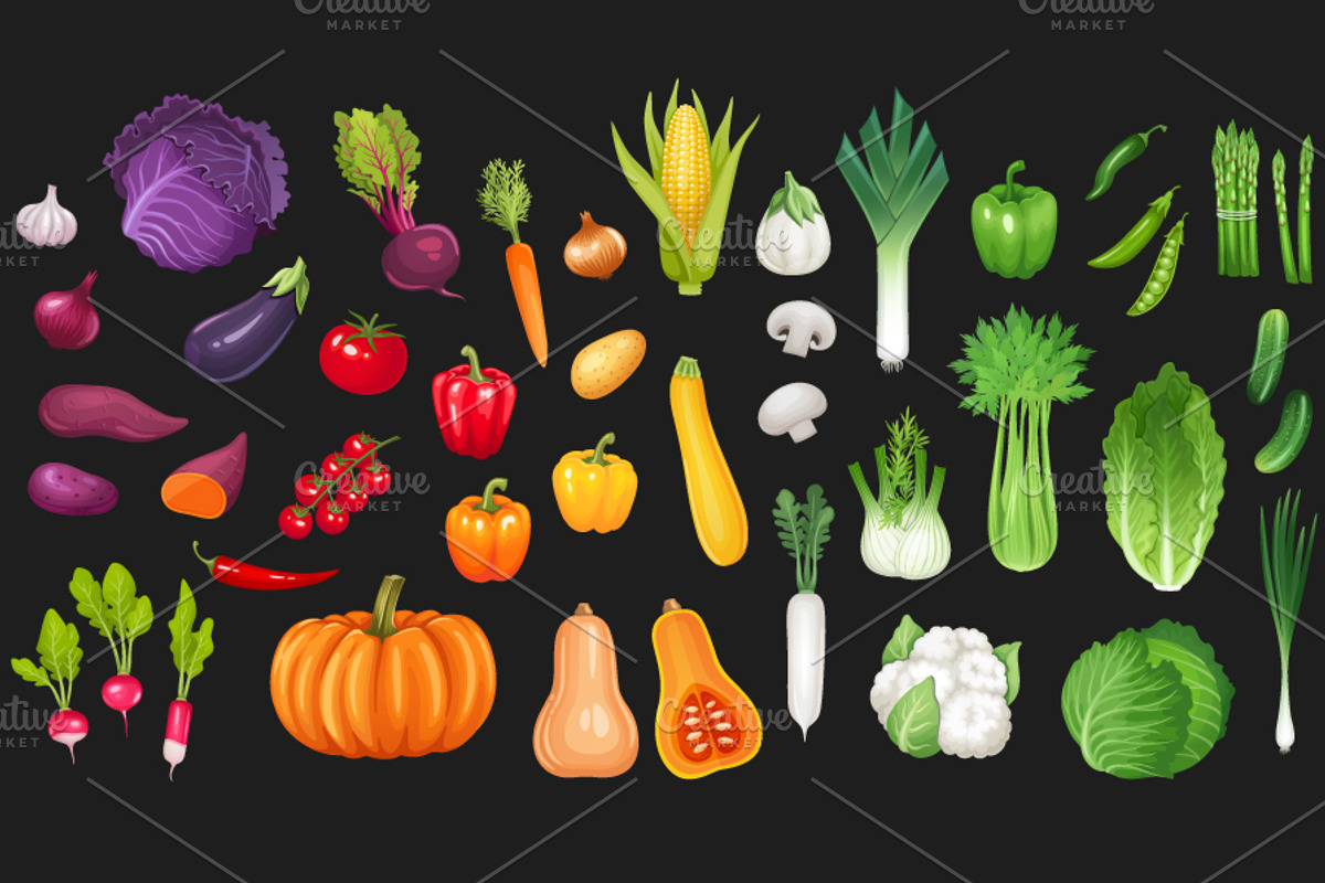 Vegetables vector set, a Food Illustration by Bigio Designs (Photo 2 of 4)