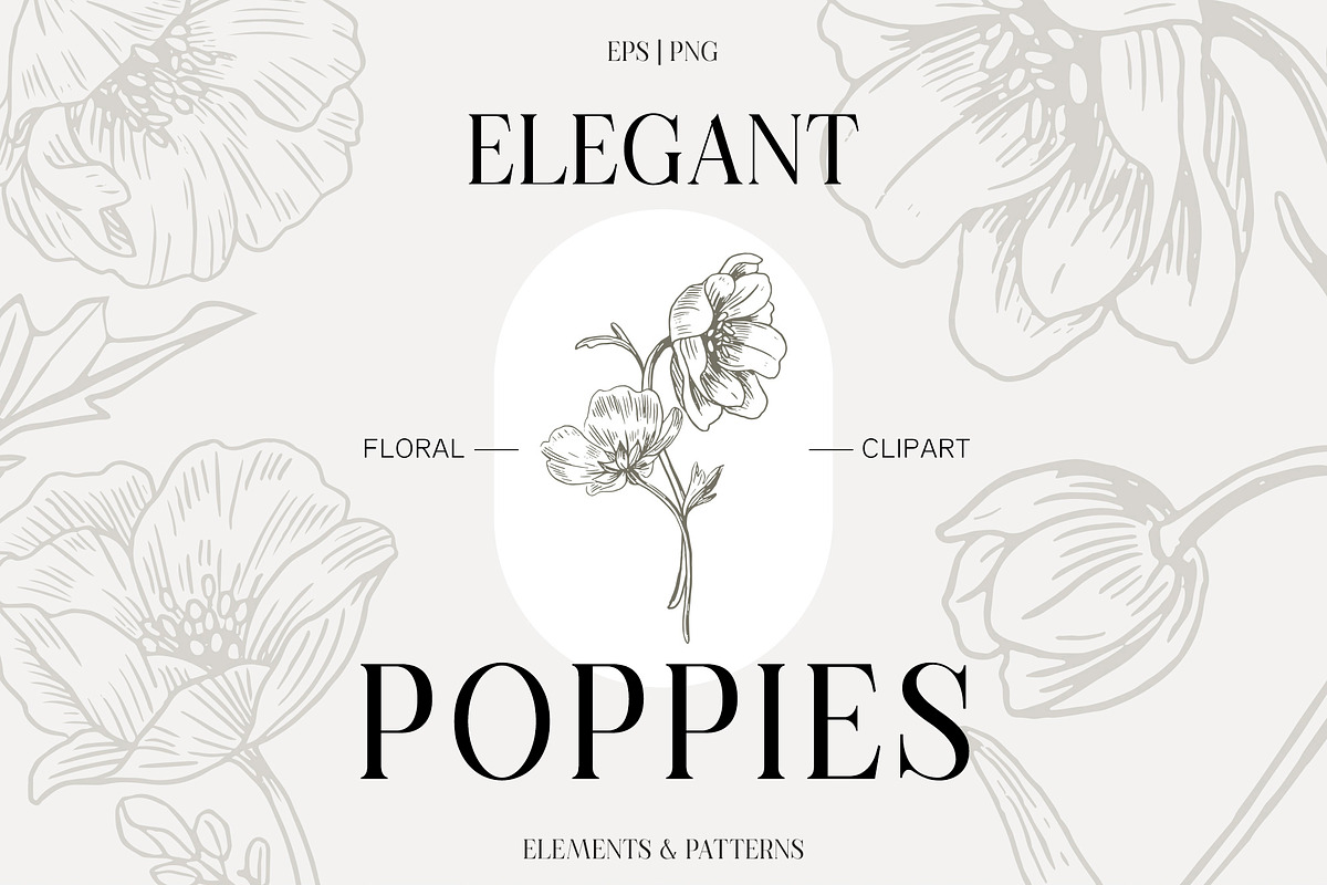 Elegant Poppies Spring flowers, an Illustration by ms Julia Nova (Photo 1 of 7)