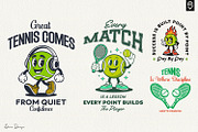Retro Tennis Ball T-Shirt Bundle, a Sport Illustration by shaondesigns (Thumbnail 1 of 5)