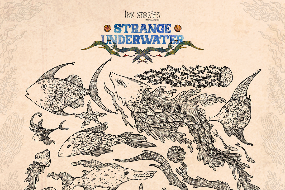 Enchanted Sea Bundle Fantasy Marine, an Animal Illustration by Ink Stories (Photo 40 of 54)
