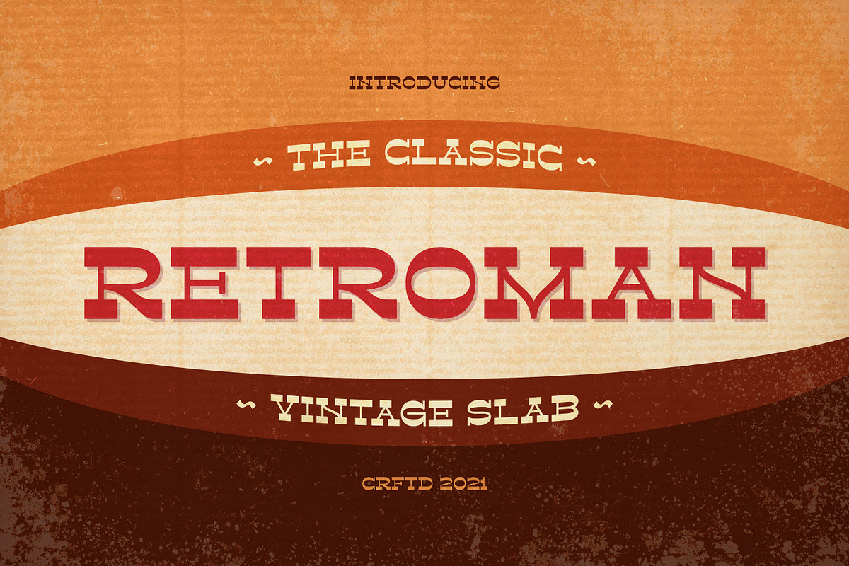 Retroman - Vintage Slab, a Slab Serif Font by Almarkhatype (Photo 1 of 10)
