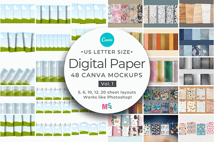 Digital Paper Mockups for Canva, a Mockup by Mockup Scene