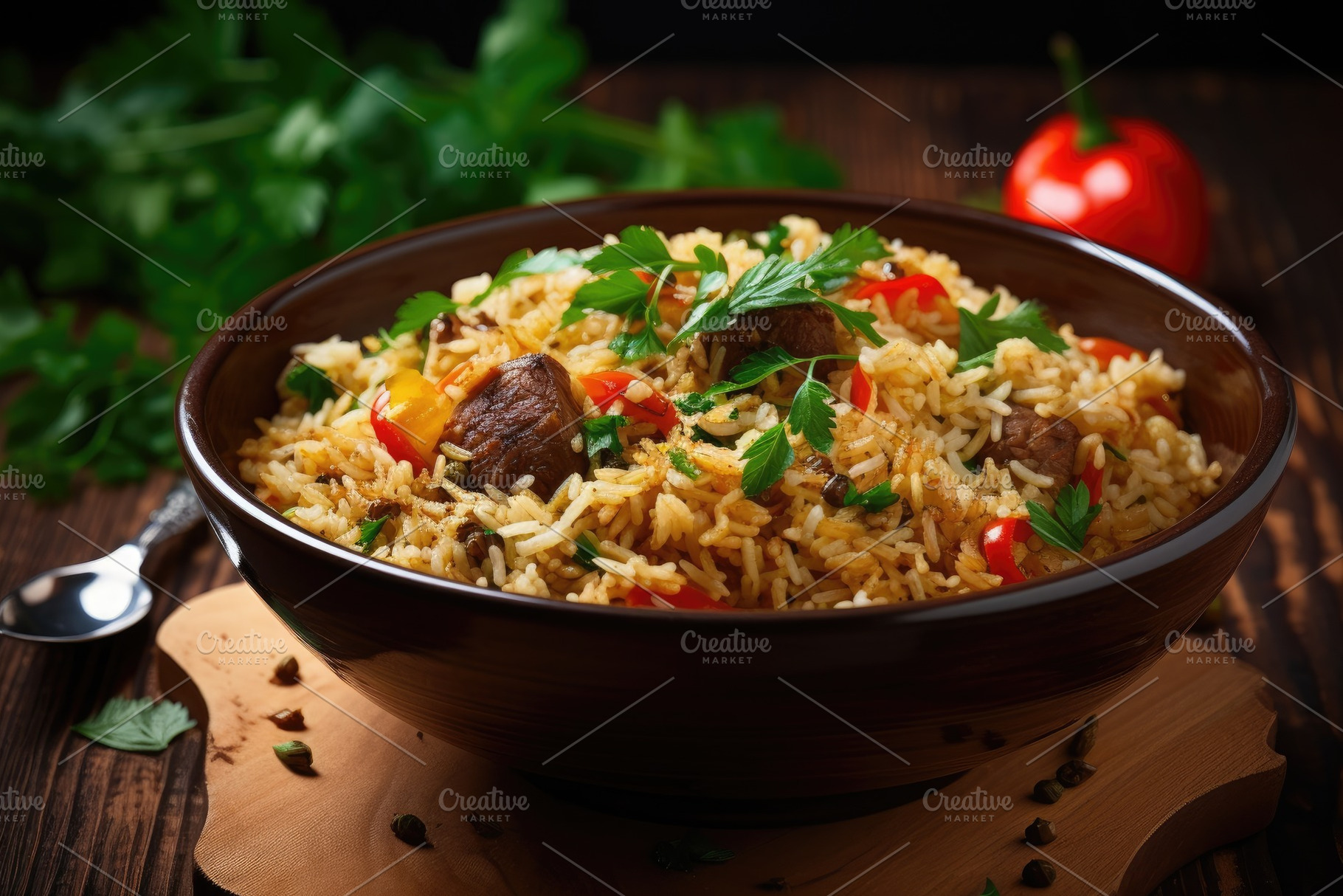 Bowl Filled With Rice and Vegetables, a Photo by Iftikhar Alam