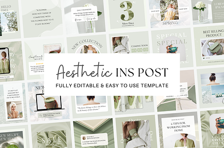 Aesthetic Instagram Post Template, a Social Media Template by ShopRShop