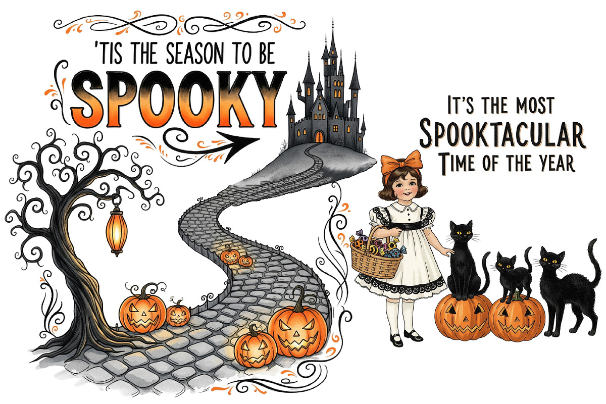 Vintage Halloween Clipart, an Illustration by DreamArtGraphic (Photo 4 of 5)