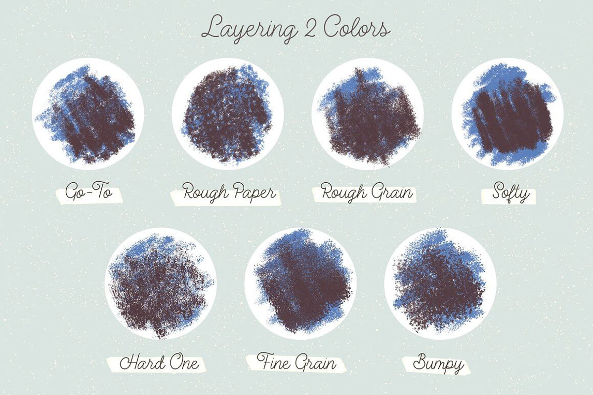 Oil Pastel Procreate Brushes 9x, a Brush Add-On by Esther Nariyoshi (Photo 3 of 10)
