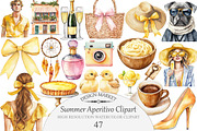 Watercolor Summer Aperitivo Clipart, an Illustration by Design Market (Thumbnail 1 of 5)