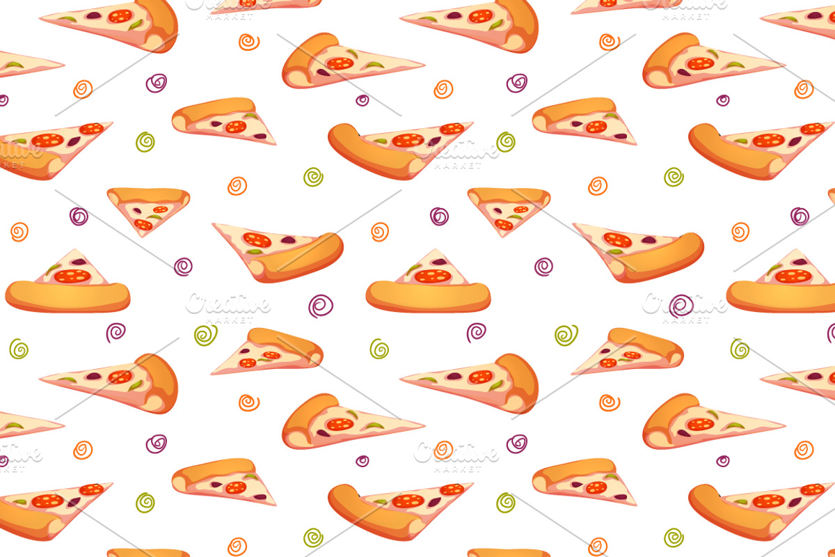 Vector set of Pizza design elements, a Food Illustration by Cattleya (Photo 4 of 4)