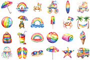 Summer & Rainbows Clipart, an Illustration by Sublimation Artist (Thumbnail 2 of 6)