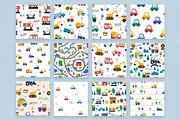 Kids Cars Clipart & Map Creator, a Transportation Illustration by Irina Ostapenko (Thumbnail 3 of 14)