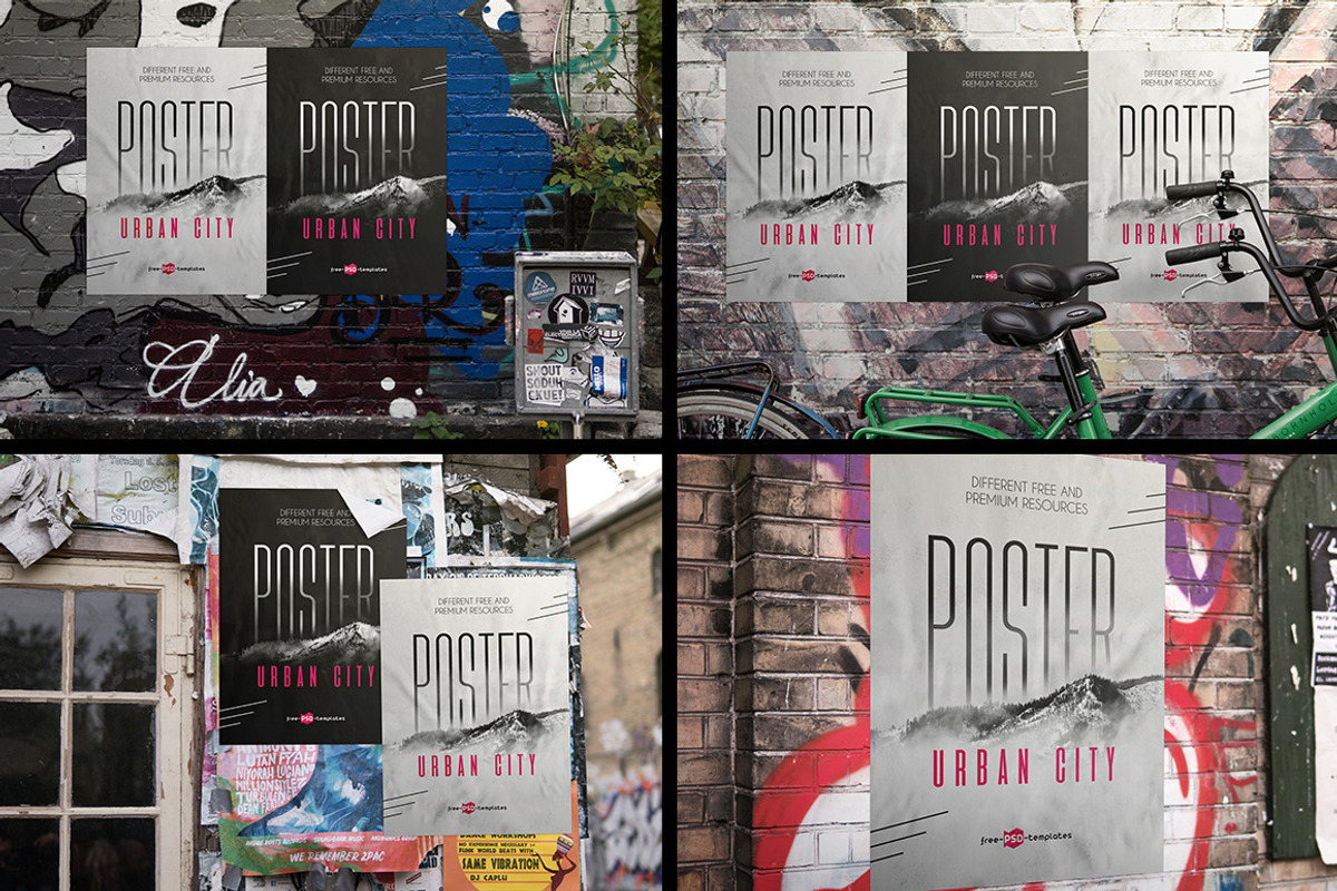 15 Premium Urban City Poster MockUps, a Print Template by Free-PSD-Templates (Photo 5 of 5)