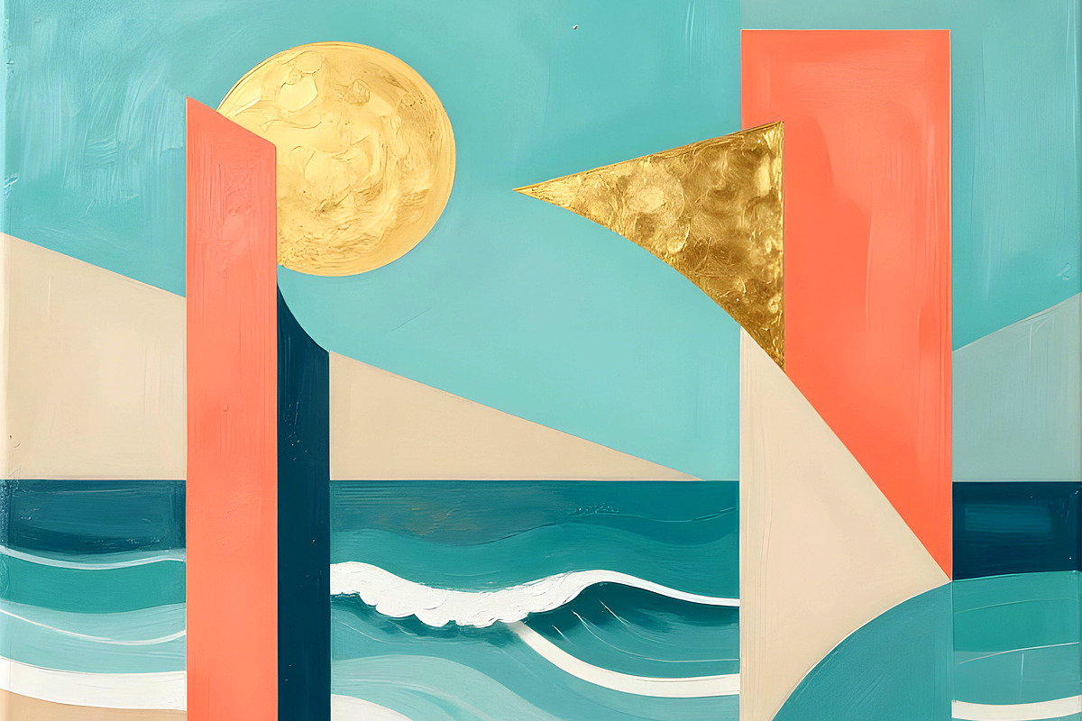 Sea Side Modern Cubist Abstract, a Decorative Illustration by Sharon Schwalbe (Photo 5 of 5)