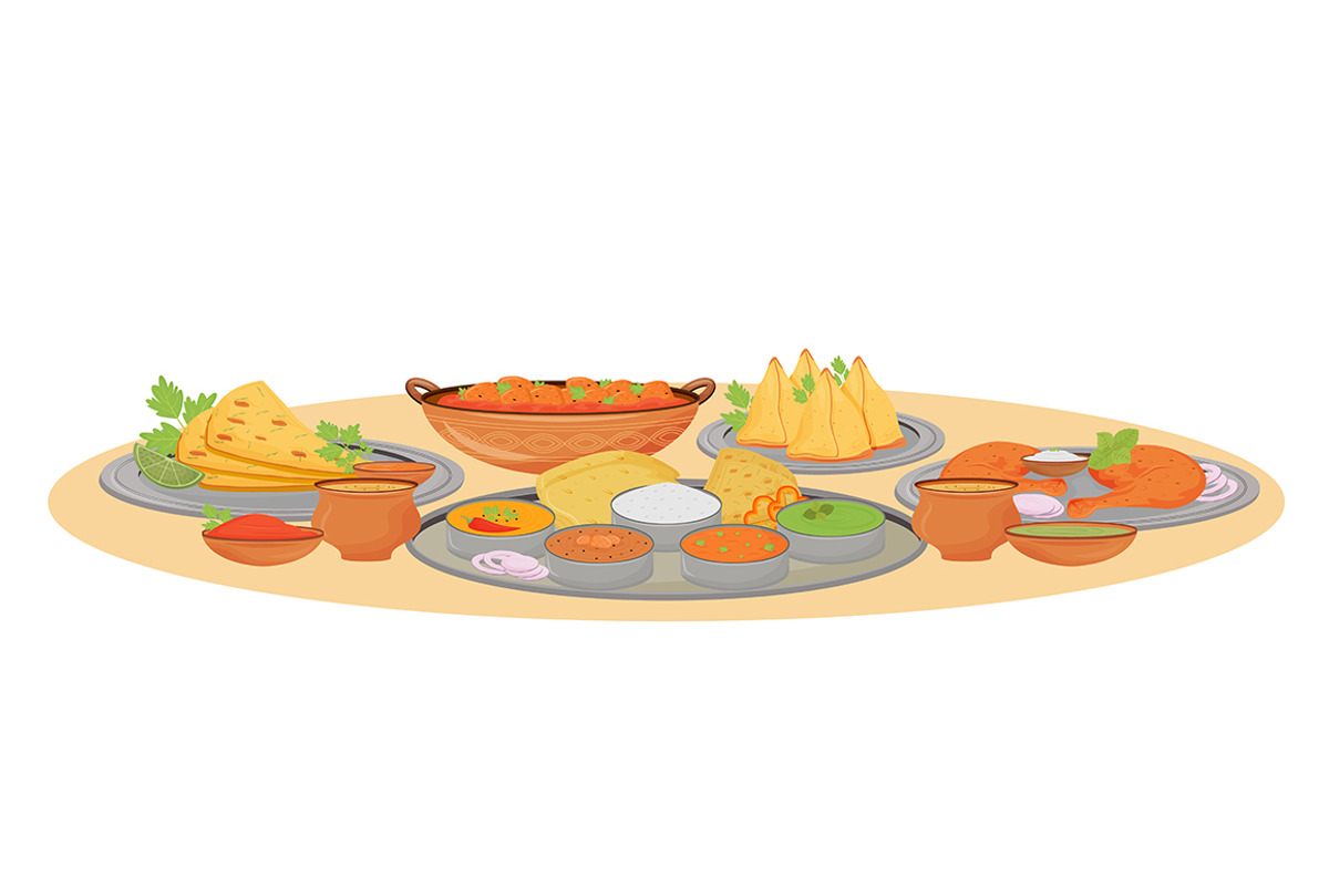 Indian cuisine cartoon illustrations, a Food Illustration by IMG visuals characters (Photo 24 of 28)