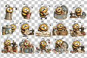 Whimsical Sewing Bees Clipart, a Decorative Illustration by Nicolle's Colorful Art (Thumbnail 3 of 6)