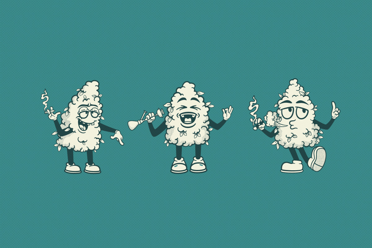 Retro Cannabis Illustration, an Object Illustration by Decoconio Design (Photo 3 of 7)