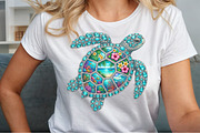 Rhinestone Sea Turtle Summer Beach, a Seasonal Illustration by Sublimation Artist (Thumbnail 5 of 9)