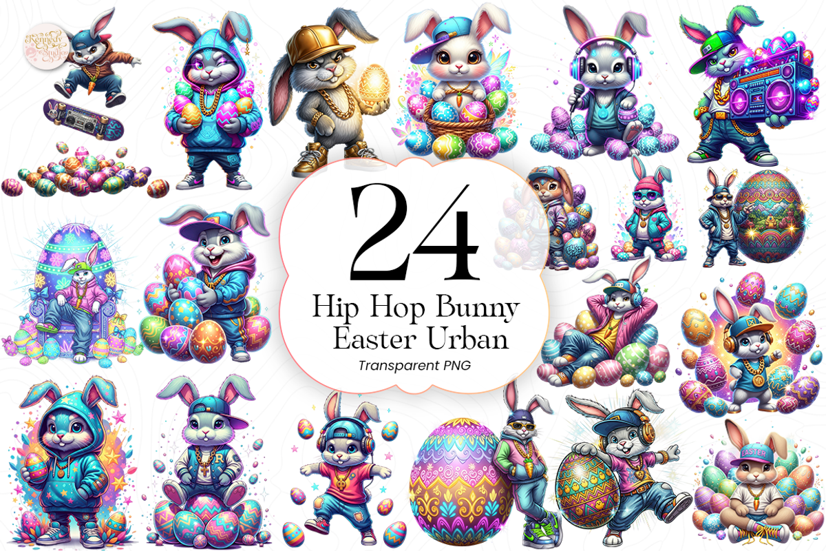 Hip Hop Bunny PNG Clipart, Urban., an Animal Illustration by KennedyStudio (Photo 1 of 5)