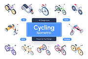 Cycling Isometric Icons, a Duotone Icon by Vectors Market (Thumbnail 1 of 8)